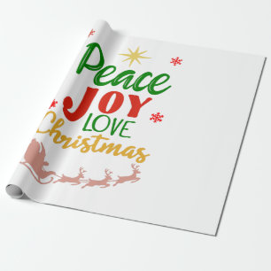 Moderne Farbige Frieden Freude Liebe Weihnachten T Geschenkpapier