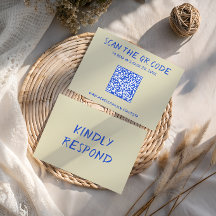 Moderne farbige Hochzeits-RSVP-QR-Code-Karte