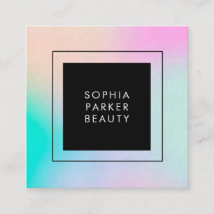 Moderne farbige Holografie Soziale Medien Quadratische Visitenkarte