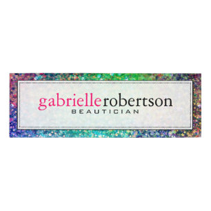 Moderne farbige Imitate Glitzer Namenschild