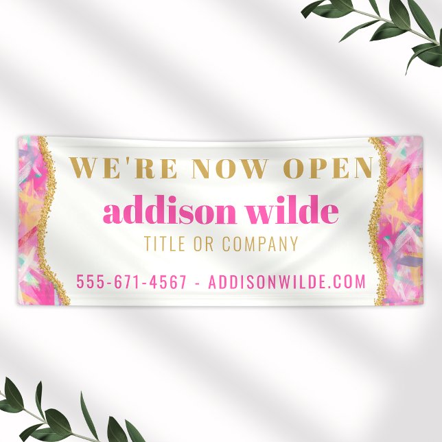 Moderne farbige Pinselstriche Gold Business Banner (Von Creator hochgeladen)