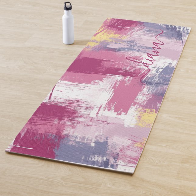 Moderne farbige Pinselstriche Schlaganfälle Abstra Yogamatte (Beispiel)