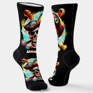 Moderne farbige Piratenflagge Socken
