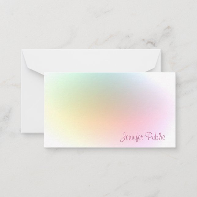 Moderne farbige Template-Kalligrafie Mitteilungskarte (Vorderseite)