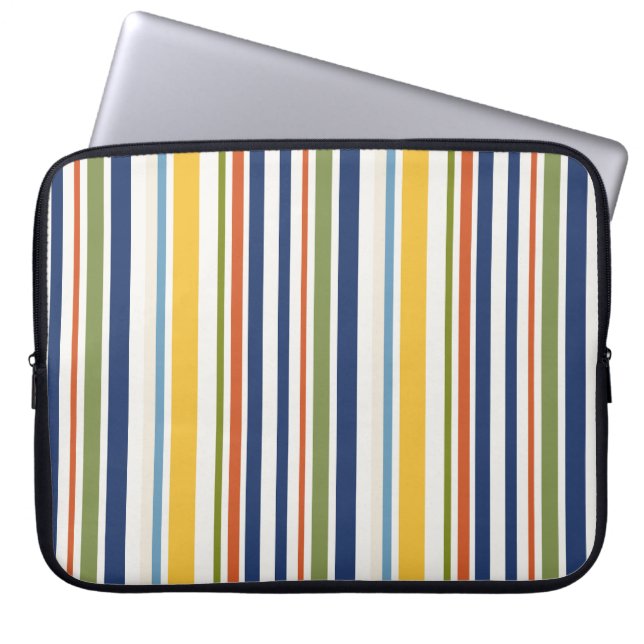 Moderne farbige vertikale Streifenmuster Laptopschutzhülle (Vorderseite)