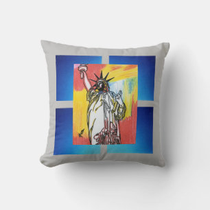 Moderne farbige Wasserfarbe Lady Liberty Geometric Kissen