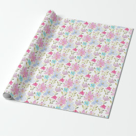 Moderne farbige Wildblumen Geschenkpapier