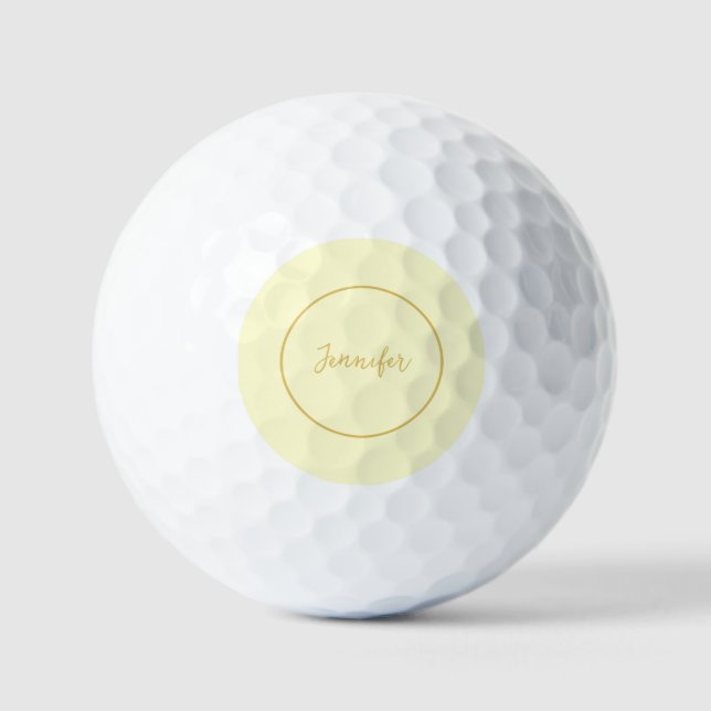 Moderne Farbkalligraphie aus Gold und Creme Schlic Golfball (Vorderseite)