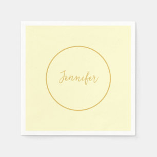 Moderne Farbkalligraphie aus Gold und Creme Schlic Serviette