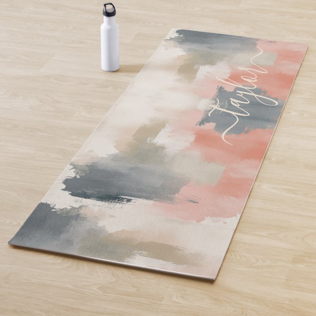 Moderne Farbpalette Abstrakt Monogram Yogamatte (Beispiel)