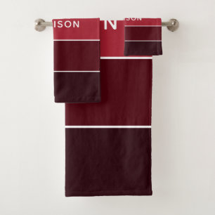 Moderne Farbpinken - Personalisierter Name Badhandtuch Set