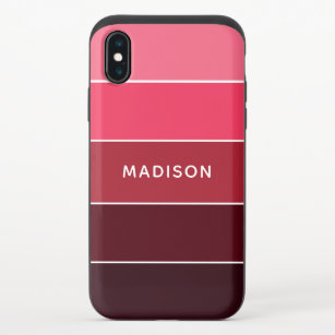 Moderne Farbpinken - Personalisierter Name iPhone X Slider Hülle