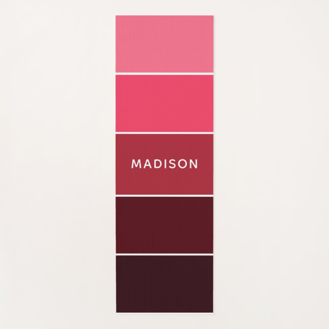 Moderne Farbpinken - Personalisierter Name Yogamatte (Vorderseite)