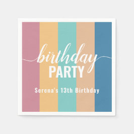 Moderne Farbschau zum Geburtstag Serviette