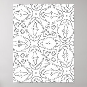 Moderne Farbtafel mit Blumenfliesenmuster-Design Poster