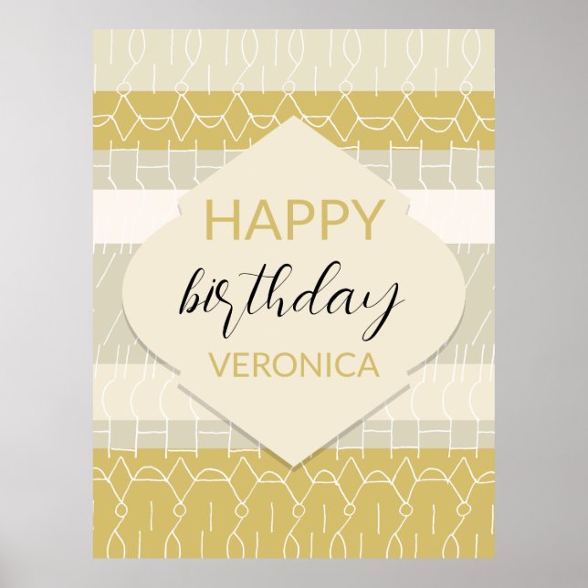 Moderne Farbtöne mit geometrischem Muster Poster (Vorne)