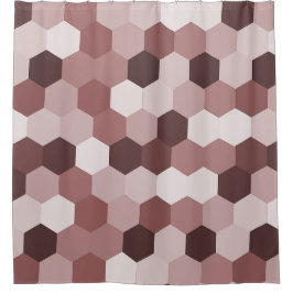 Moderne Farbtöne mit rötlich-brauner Hexagonaler G Duschvorhang
