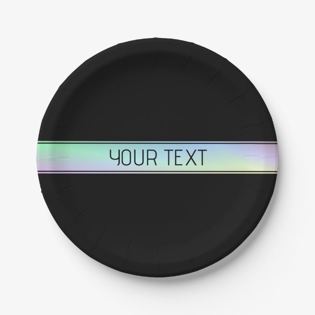 Moderne Farbverlauf & editierbarer Text Pappteller (Vorderseite)