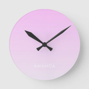 Moderne Farbverläufe rosa Minimalistisch personali Runde Wanduhr