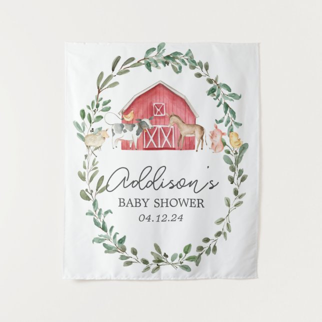 Moderne Farm Begrüßungsfarm Begrüßungspakete Tapes Wandteppich (Vorderseite)