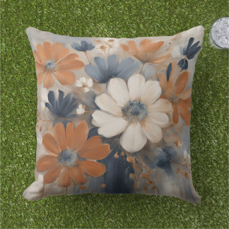 Moderne Farmhouse Navy Blau Gebranntes Orange Flor Kissen