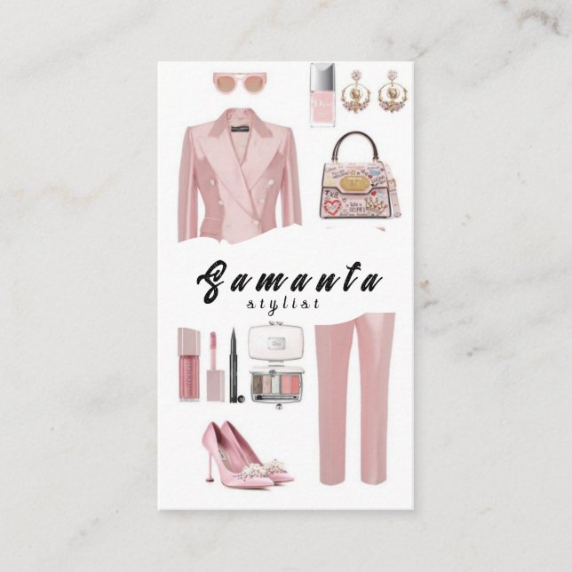 Moderne Fashion Stylist Business Cards Visitenkarte (Vorderseite)