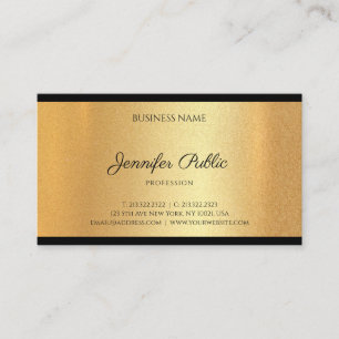 Moderne Faux-Gold-Handschrift-Text-Kalligrafie Chi Visitenkarte