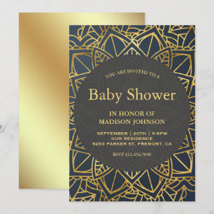 Moderne Faux-Gold-Mandala-Baby-Shower Einladung