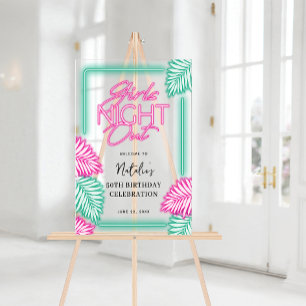 Moderne Faux-Neon-Girls-Night-Out-Birthday-Willkom Acrylschild
