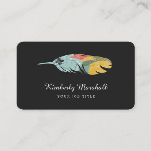 Moderne Feather Business Cards / Grau Aqua Visitenkarte