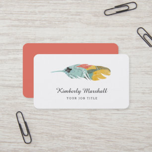 Moderne Feather Business Cards / Melon Visitenkarte