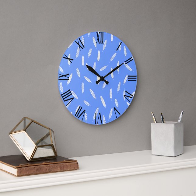 Moderne Feathers Luxury Boho Collection Große Wanduhr (Büro)