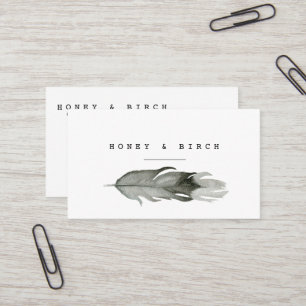 Moderne Federn Watercolor Business Card Visitenkarte