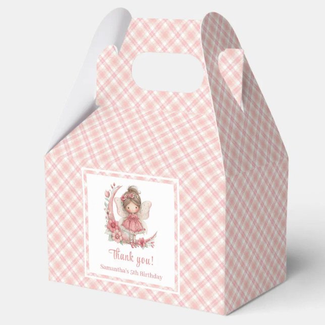 Moderne Feen-Mädchen-Rot-werden-Blumen-Geschenkbox Geschenkschachtel (Modern Fairy Girl Blush Floral Birthday Favor Box

)