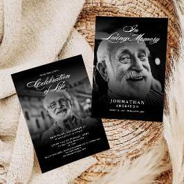 Moderne Feier des Lebens 2-Foto Elegante Schrift Einladung