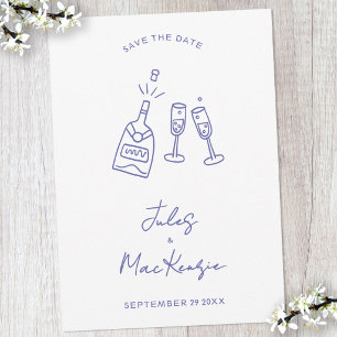 Moderne Feier Doodle Hochzeit Save the Date Einladung