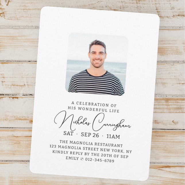 Moderne Feier zu Seinem wunderbaren Lebensdenkmal Einladung (Von Creator hochgeladen)