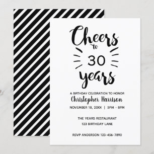 Moderne Feiern bis 30 Jahre Geburtstag Einladung