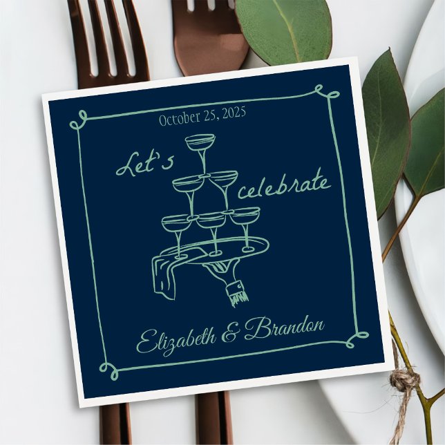 Moderne Feiern für Personalisierte Hochzeit in Nea Serviette (Von Creator hochgeladen)