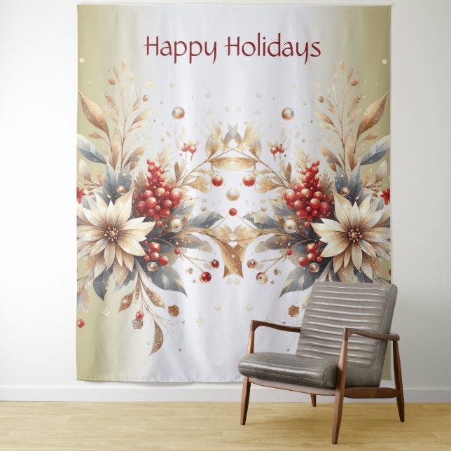 Moderne Feiertagsblumen Hintergrund Wandteppich (Beispiel)