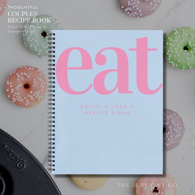 Moderne, feine blaue Paare Verlobung Rezept Notizbuch (Von Creator hochgeladen)