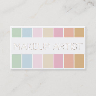 moderne feine Farbpastellpaletten-Maskenbildner Visitenkarte