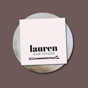 Moderne feine, helle Pastell Schwarz Bold Bobby Bu Quadratische Visitenkarte