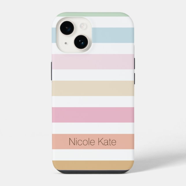 moderne feine Pastellfarbe Monogramm Case-Mate iPh iPhone Hülle (Rückseite)