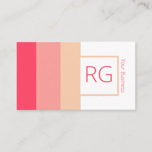 Moderne, feine rosa Farbtöne Mit Monogramm Person Visitenkarte