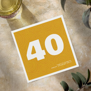 Moderne, feine Typografie 40. Geburtstagsgeburt Pa Serviette