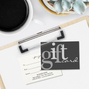 Moderne, feine Typografie Grau-Geschenkkarte