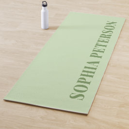 Moderne, feine Typografie zeigt grüne Gewohnheit Yogamatte