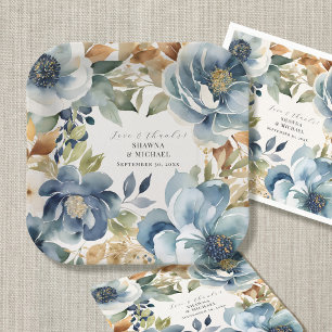 Moderne, feine Wasserfarbe Fall Blumendusche Pappteller