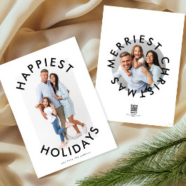 Moderne, feine Weihnachtsschrift Elegantes Zwei Fo Feiertagskarte